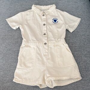 Zara Cream Button-Up Kids Romper